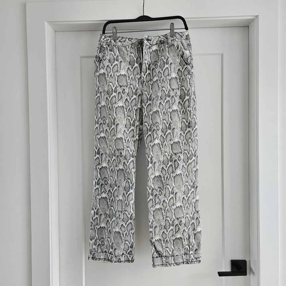 AFRM Snake Print Wide Leg Jeans Size 26